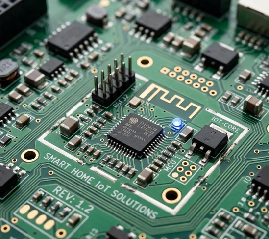 Connected home electronic devices and circuit boards